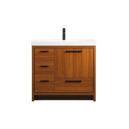 ELEGANT DECOR 36 Inch Single Bathroom Vanity In Teak VF46036MTK